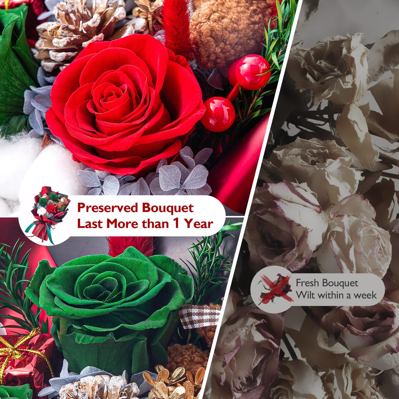 Saint Valentin 2024 Christmas Forever Stabilized Luxury Preserved Flower Regalos Por El Dia De La Madre Preserved Rose Bouquets