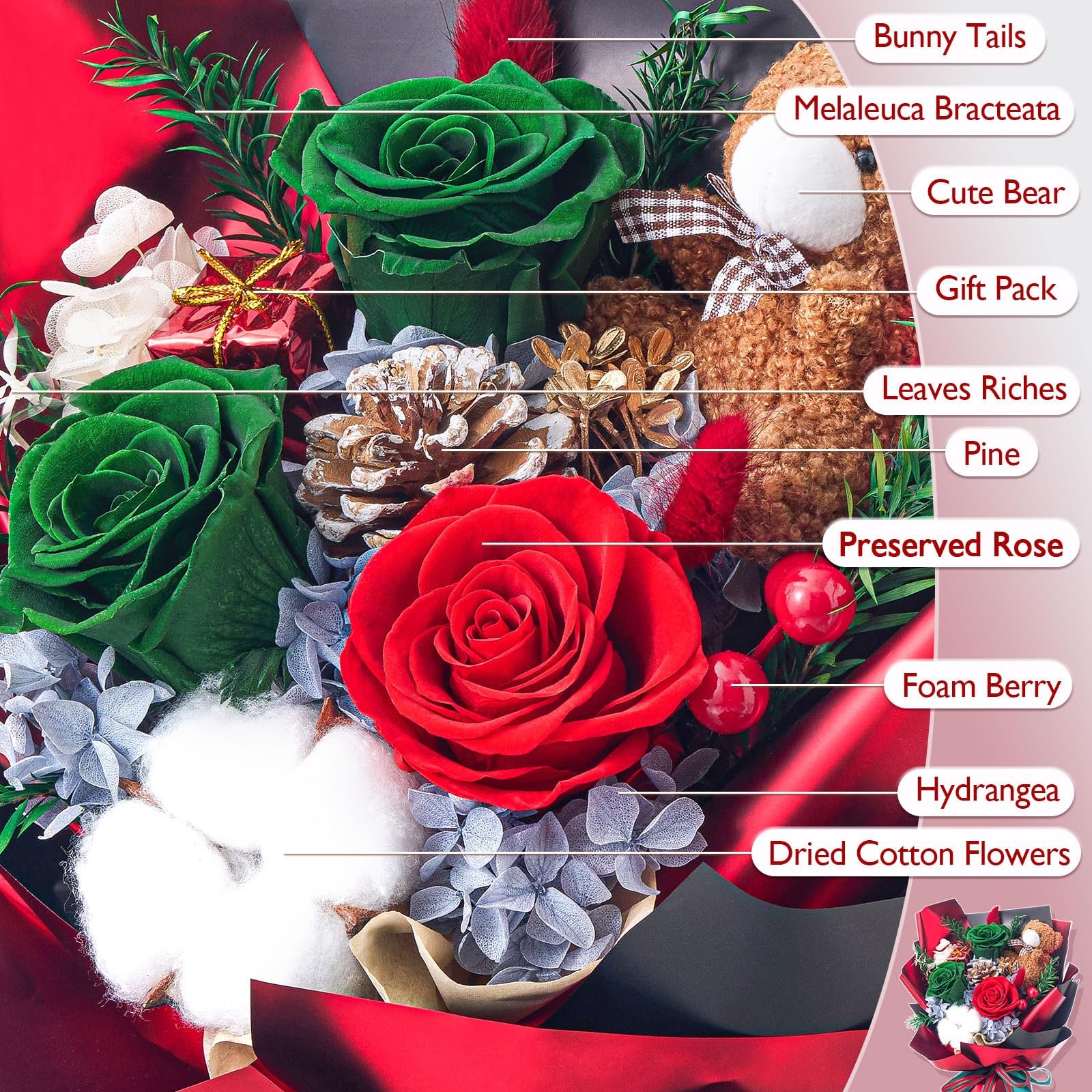 Saint Valentin 2024 Christmas Forever Stabilized Luxury Preserved Flower Regalos Por El Dia De La Madre Preserved Rose Bouquets