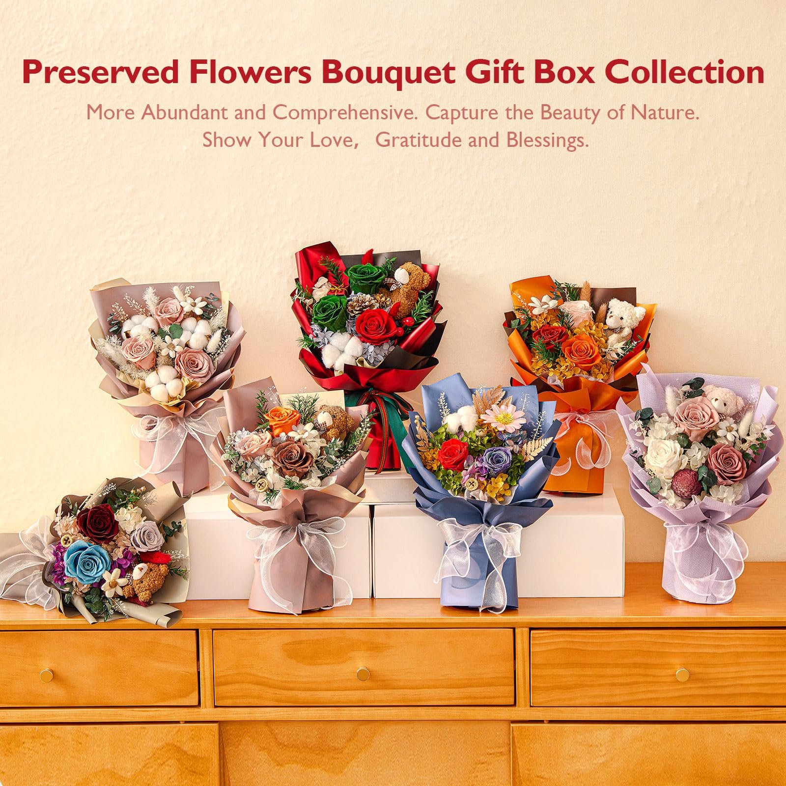 Saint Valentin 2024 Christmas Forever Stabilized Luxury Preserved Flower Regalos Por El Dia De La Madre Preserved Rose Bouquets