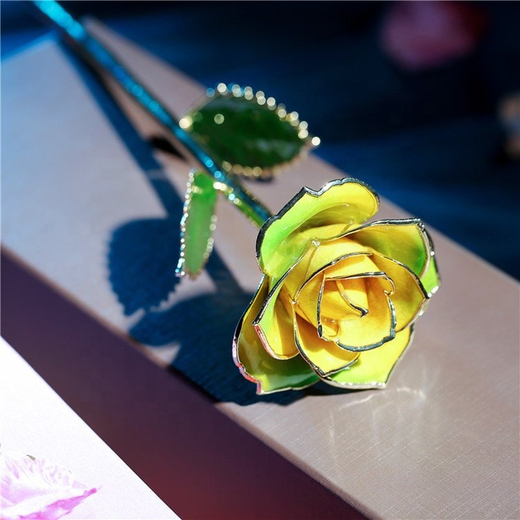 Factory OEM ODM rainbow real natural preserved rose 24K gold dipped rose for mother and girlfriend