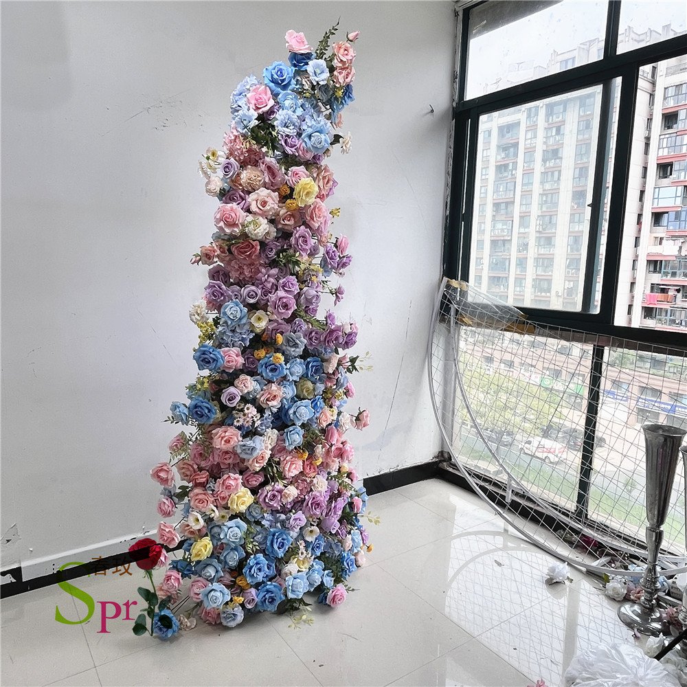 SPR Bridal Bouquet 2.4M Table Rose Flower Runner Artificial Flower Vine Garland Flower Row Home Decor Wedding Centerpiece