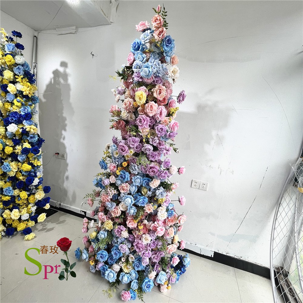 SPR Bridal Bouquet 2.4M Table Rose Flower Runner Artificial Flower Vine Garland Flower Row Home Decor Wedding Centerpiece