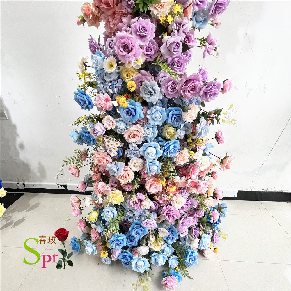 SPR Bridal Bouquet 2.4M Table Rose Flower Runner Artificial Flower Vine Garland Flower Row Home Decor Wedding Centerpiece