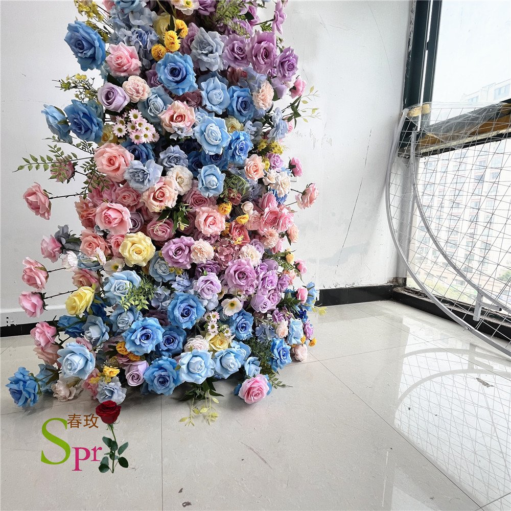 SPR Bridal Bouquet 2.4M Table Rose Flower Runner Artificial Flower Vine Garland Flower Row Home Decor Wedding Centerpiece