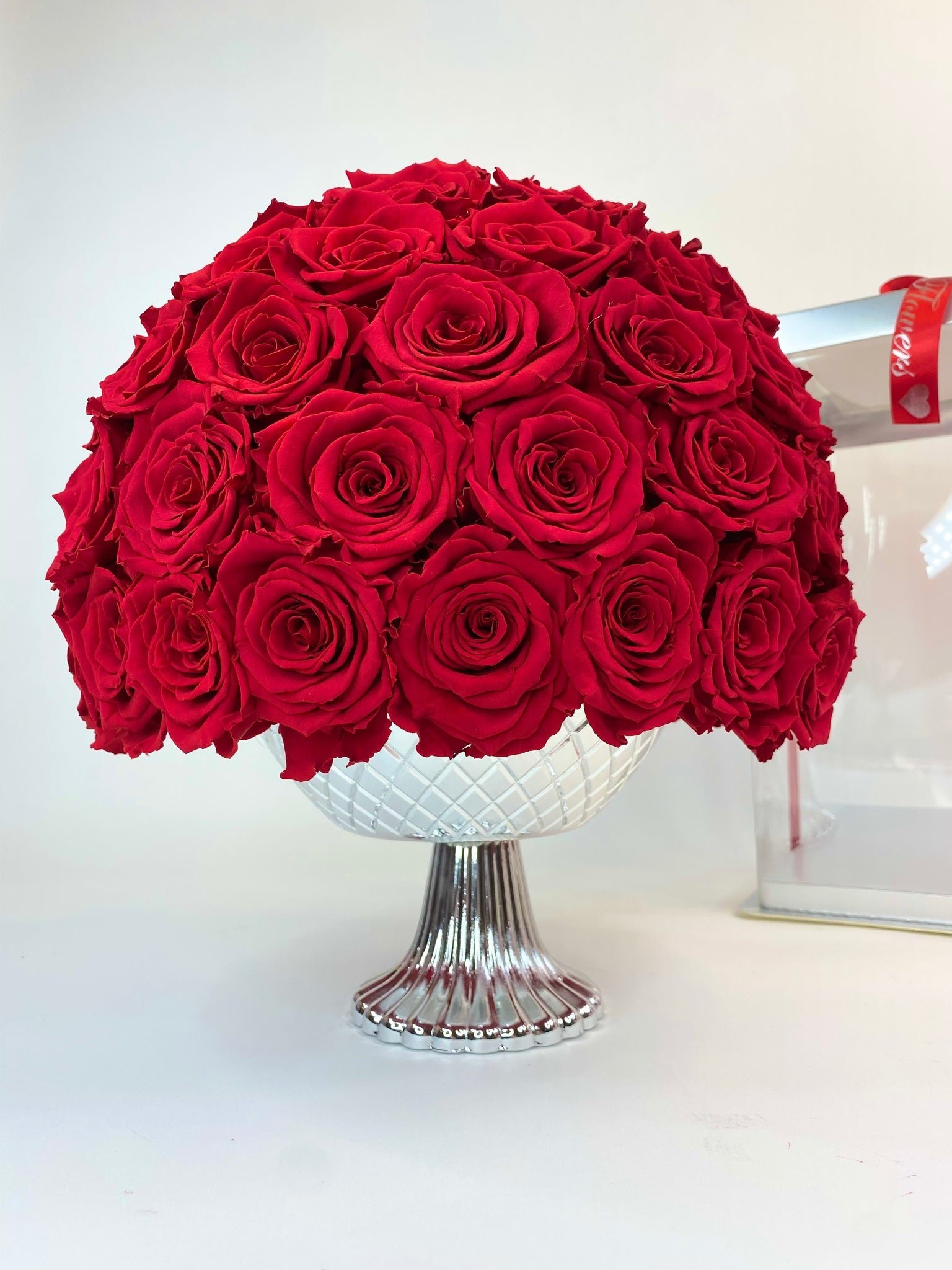 Red Preserved Rose Bouquet Decorative Home Decor Real Preserved Rose In Vase Everlasting Roses