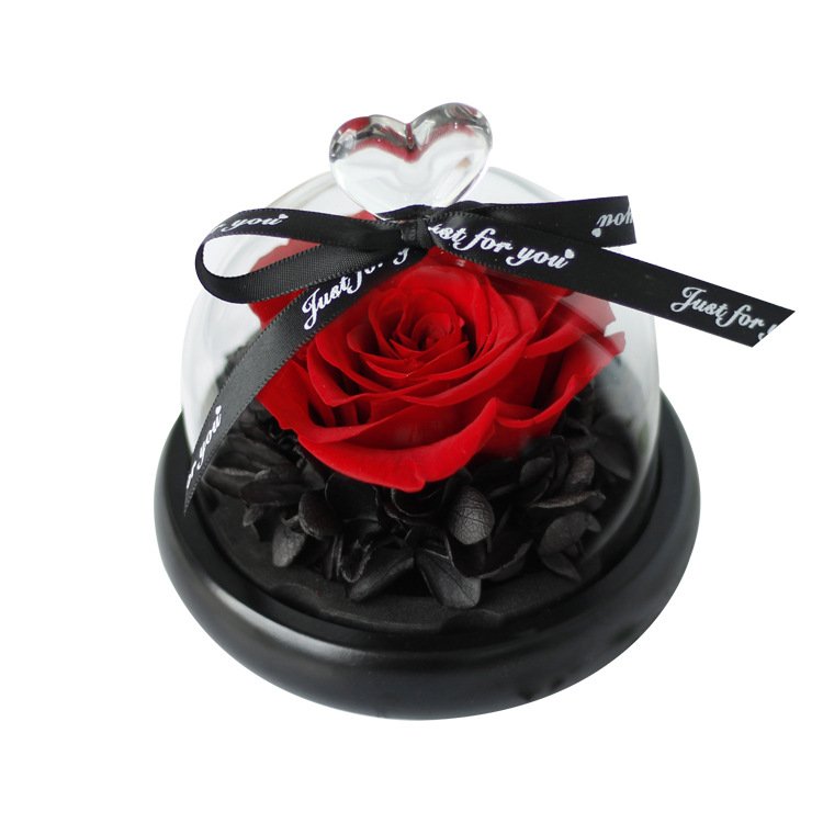 Wholesale preserved flowers roses fresh cut flowers everlasting heart in glass dome