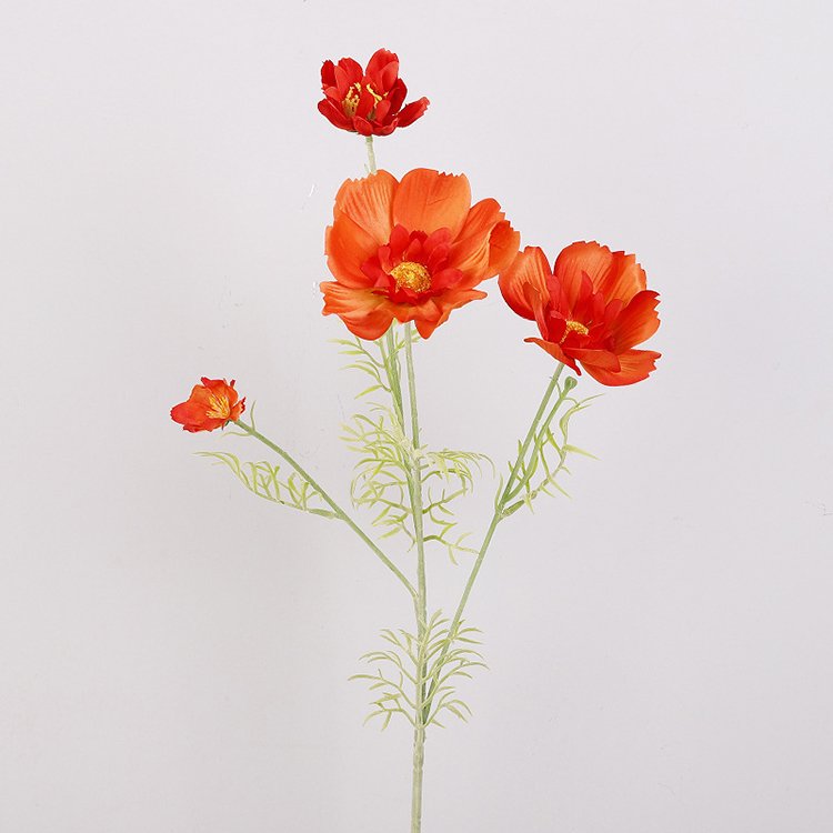 Hot Sale Large Single Stem Velvet Cosmos Silk Artificial Flowers for Wedding Table Centerpiece Flower Decoration