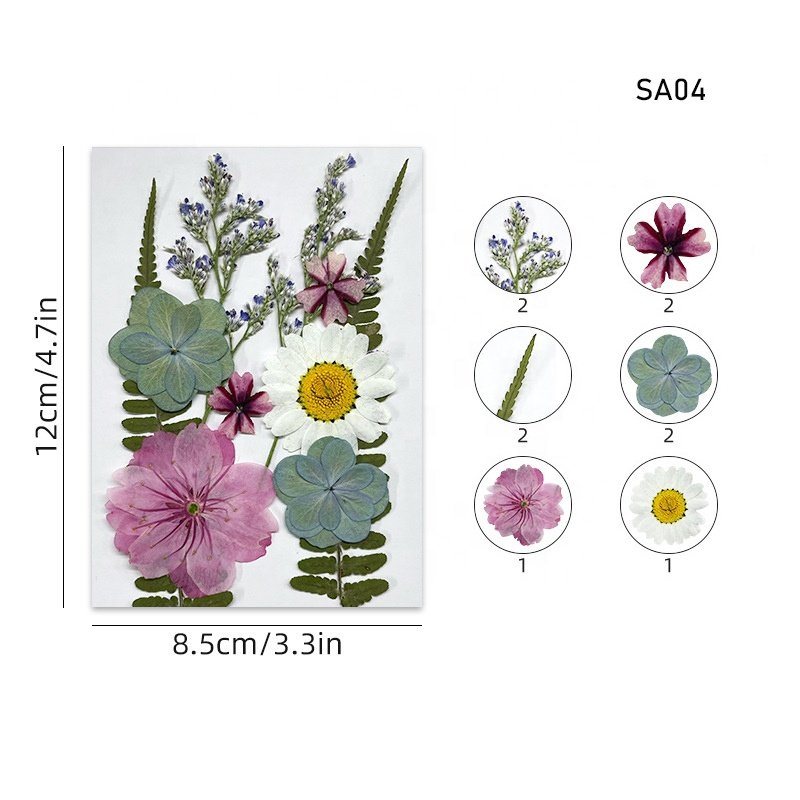 Hot Selling DIY Mixed Real Natural Dried Pressed flowers and leaves for resin crafts