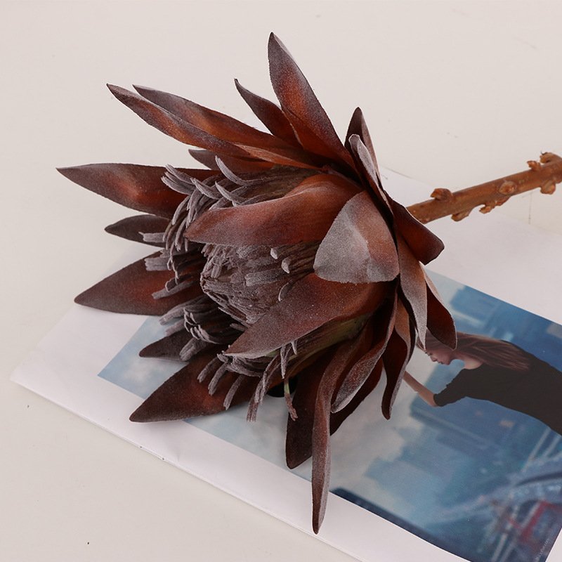 valentine's day decoration artificial silk flower protea cynaroides tropical fake king protea flower