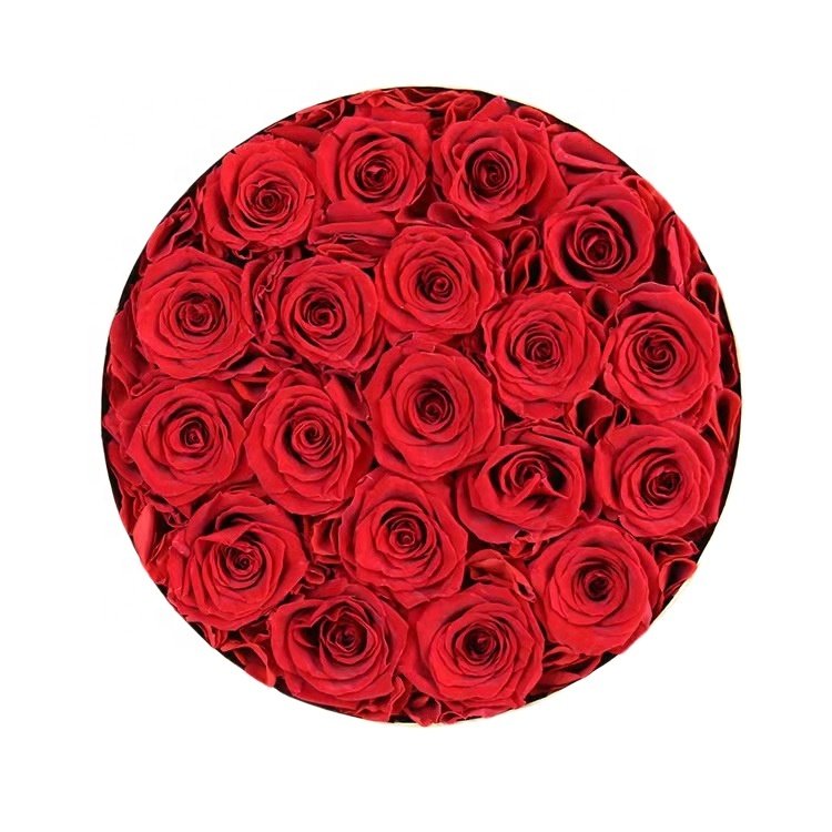 Amazon Hot Selling forever rose preserved flowers in gold gift box for wedding decoration infinity eternity rose eternal flower
