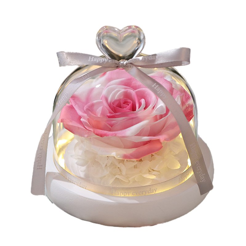 Wholesale Yunnan Preserved Flower Ornaments With LED Atmosphere Light For Birthday Wedding Decoration flowers