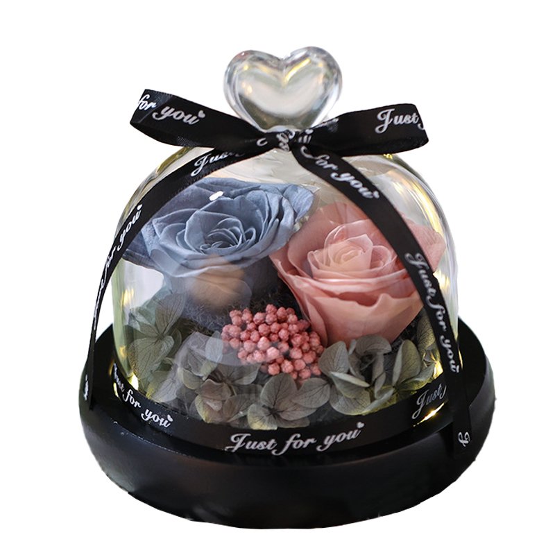 Wholesale Yunnan Preserved Flower Ornaments With LED Atmosphere Light For Birthday Wedding Decoration flowers
