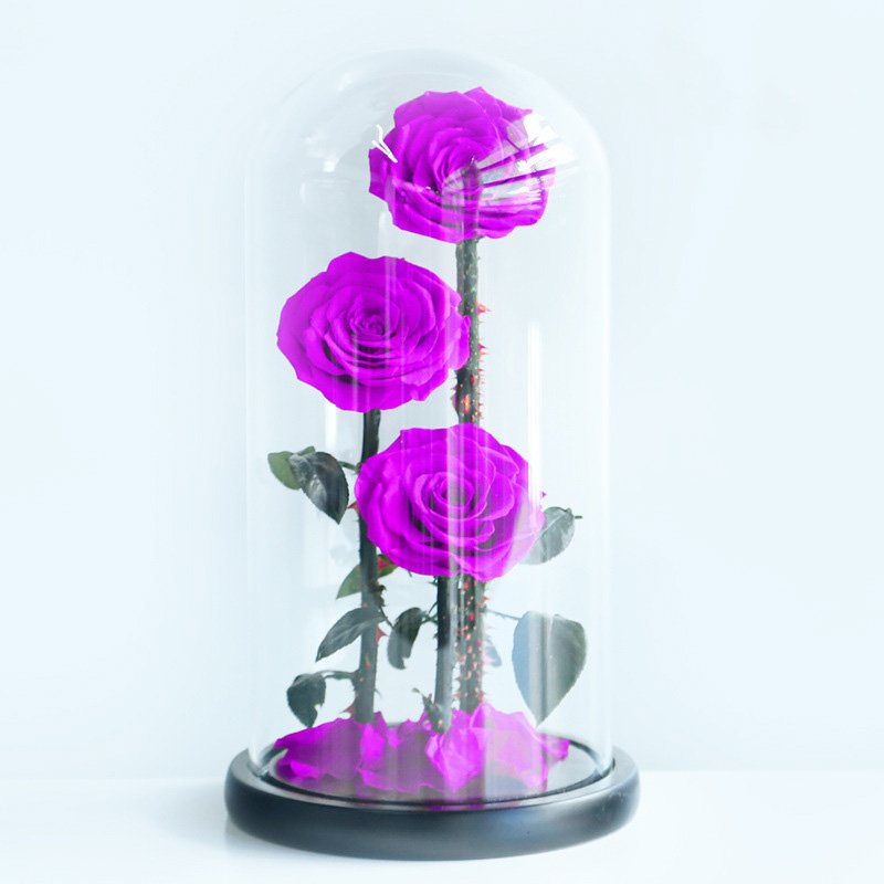 Hot Selling preserved flower in glass dome for Valentines Day Gifts