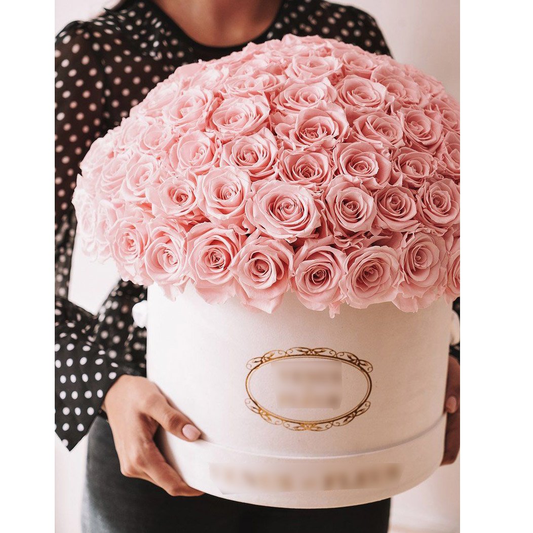 Custom White Paper Candle Packaging Box Single Round Preserved Roses Flower Soap Gift Packaging Box With Foam Insert