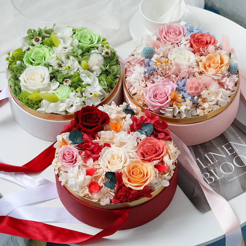 Wholesale Long Lasting Forever Real Touch Wedding Gifts Natural Preserved Rose Flowers Eternal Roses In Acrylic Box
