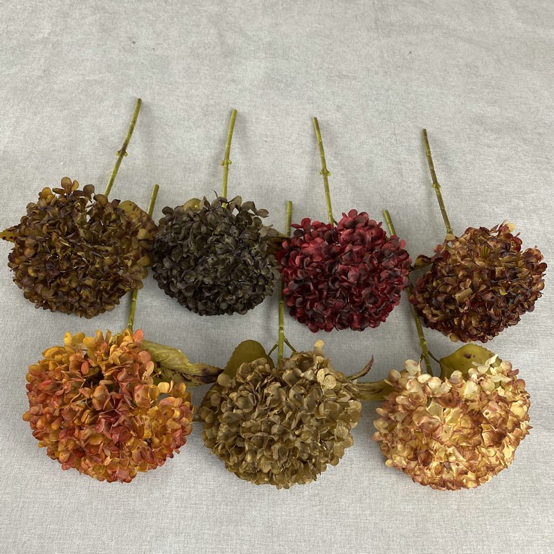 Hot Top Seller Single Preserved Hydrangea Retro Artificial flowers Decorative