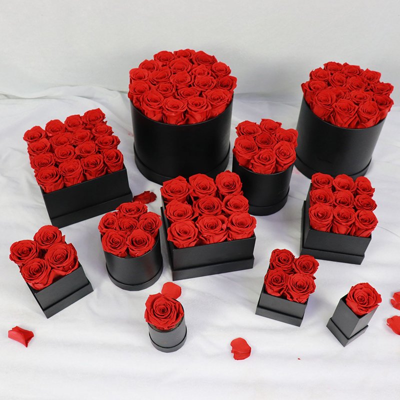 China Wholesale Customized Flower Boxes Eternal Rose Preserved Flower Gift Boxes Handmade Preserved Flower Box