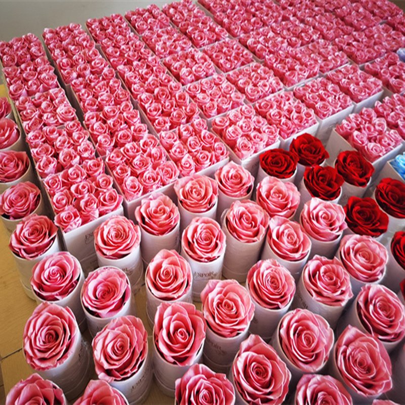 China Wholesale Customized Flower Boxes Eternal Rose Preserved Flower Gift Boxes Handmade Preserved Flower Box