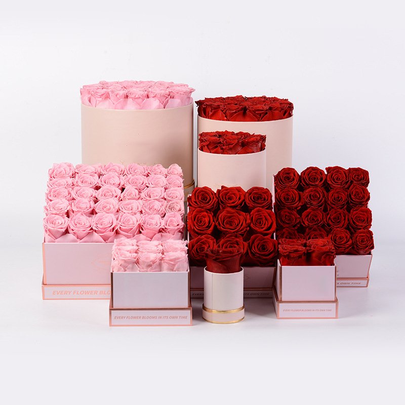 China Wholesale Customized Flower Boxes Eternal Rose Preserved Flower Gift Boxes Handmade Preserved Flower Box