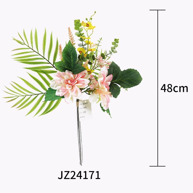 Hot Selling 48cm Dahlia Fern Wreath Preserved Bouquet Flowers and Plants Decorative Floral Wreaths