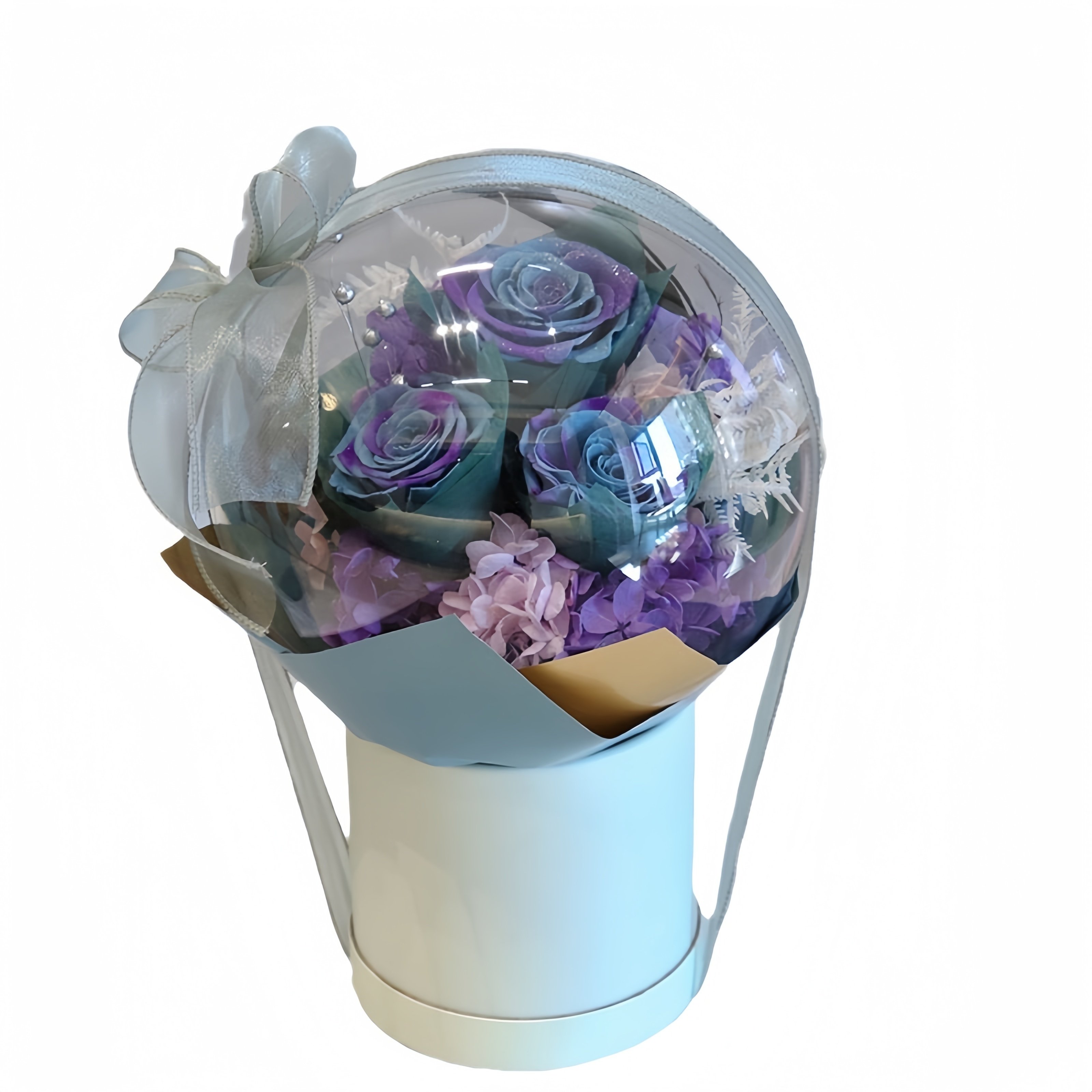 Wholesale bo bo bubble transparent clear ball flower box rose bouquet transparent acrylic flower box bobo ball for flower decor