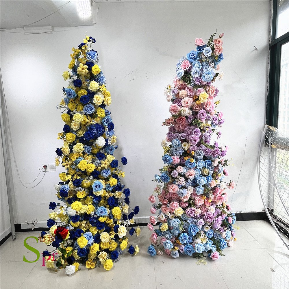 SPR Bridal Bouquet Factory Direct Artificial wedding Flowers wall Silk Flower Backdrop Flower runner hotel decoration InYiwu
