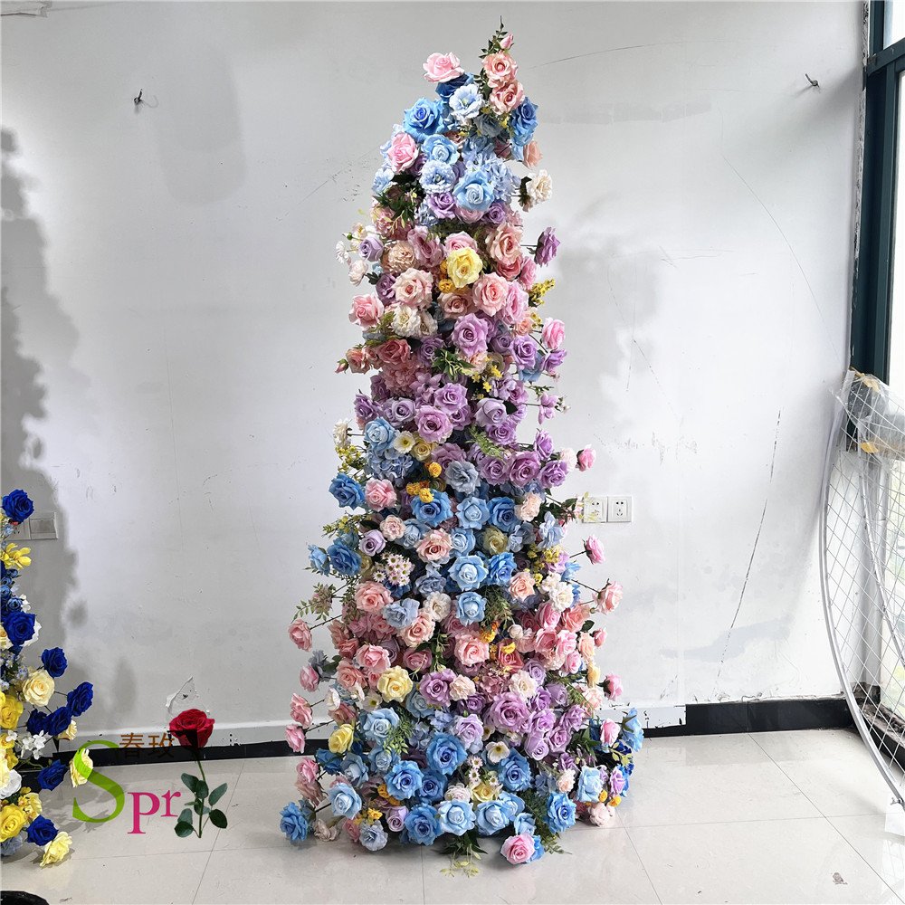 SPR Bridal Bouquet Factory Direct Artificial wedding Flowers wall Silk Flower Backdrop Flower runner hotel decoration InYiwu
