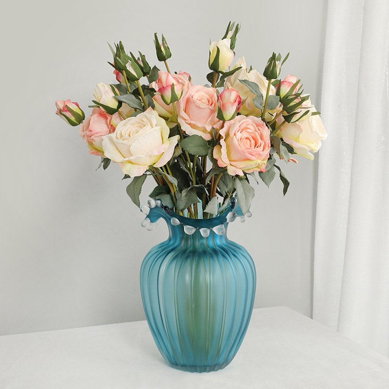 New product single branch 3 heads Greek Roses Artificial Flowers For Home Decoration