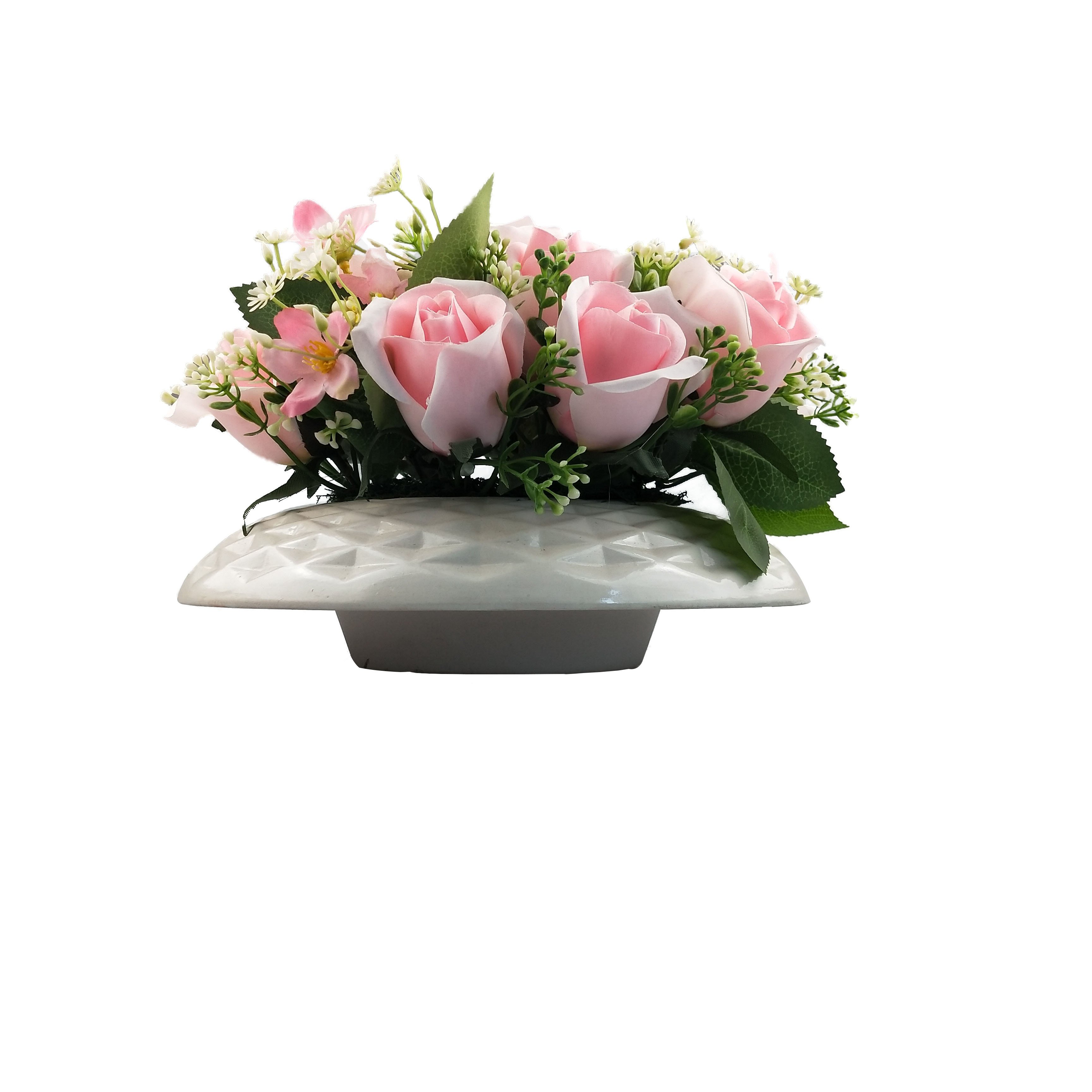 New Arrival hot selling Real Touch Artificial Arrangements Decorative Flower With Vase For wedding Home Decor table centerpiece