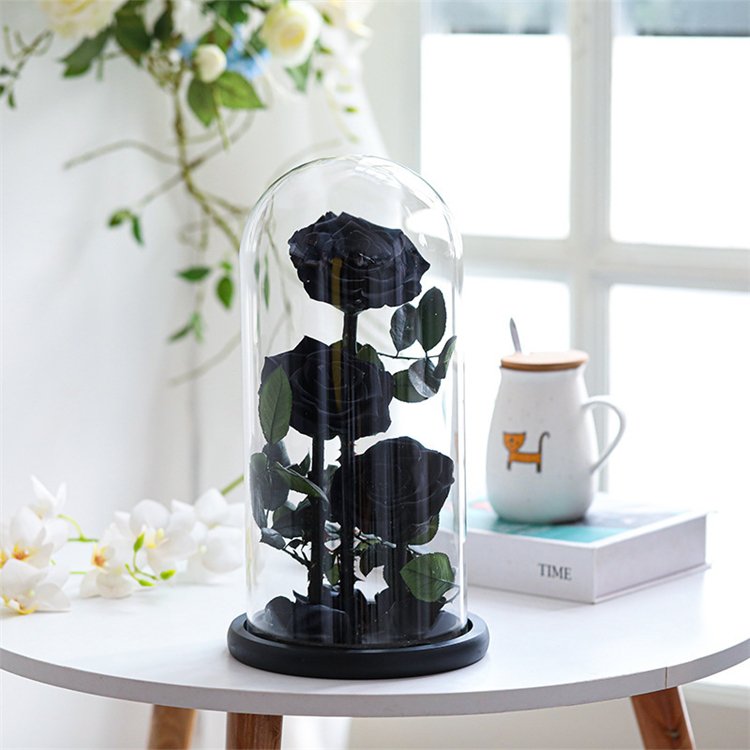 Factory Original A grade beautiful enchanted preserved flowers in glass princekin festival gift