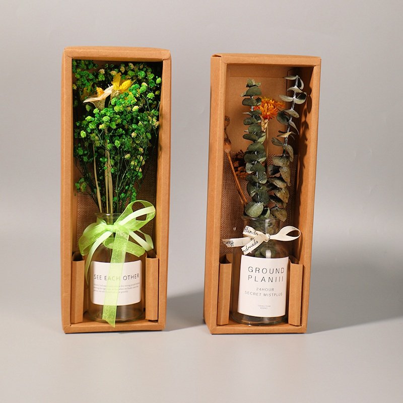 Artificial Dried flower Box Packing customizable 100% natural dried flower with box atural Home Decor Dried flower bouquet