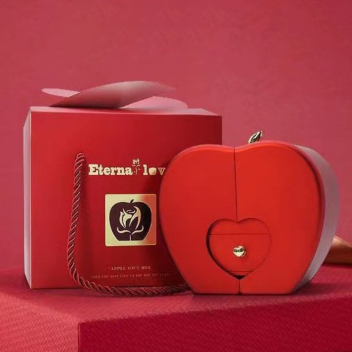 New arrival products Christmas style acrylic drawer box with eternal flower preserved roses with necklace in acrylic