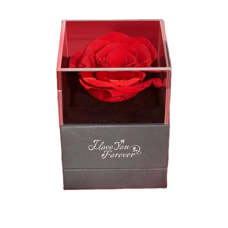 2024 Preserved Rose flower gift box Jewelry necklace ring box for mother's day valentine's day New product ideas