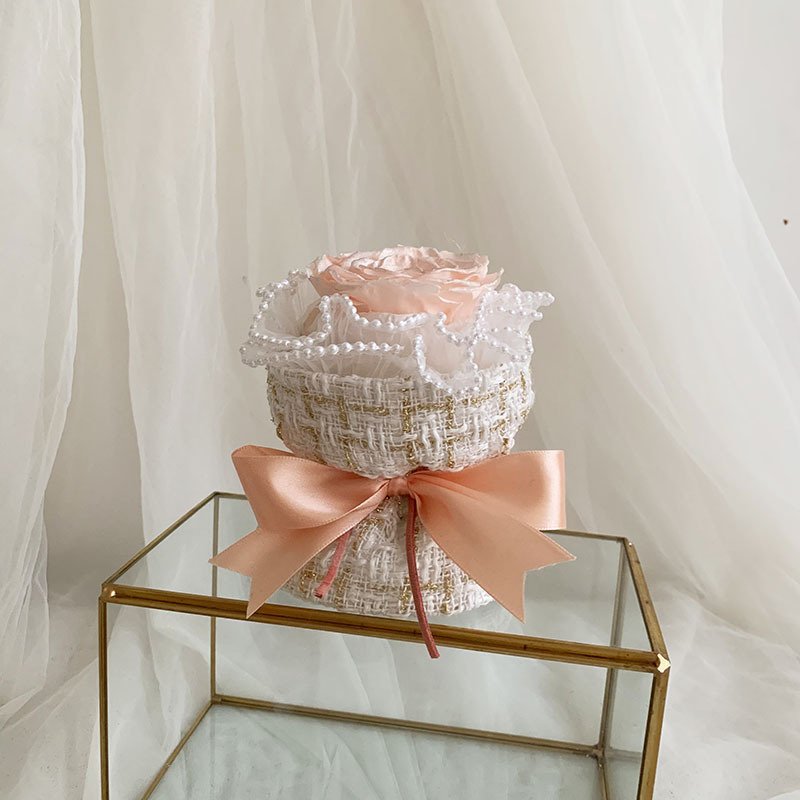 Wholesale Preserved Flower Customized Color Stabilized Eternal Immortal Preserved Roses Mini Bouquet In Box For Mothers Day Gift