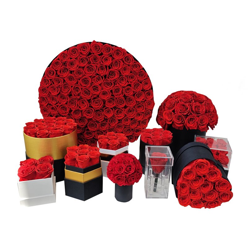 Best seller Valentines Mother Day Eternal Rose Preserved Rose Flowers Round gift boxes natural preserved flowers