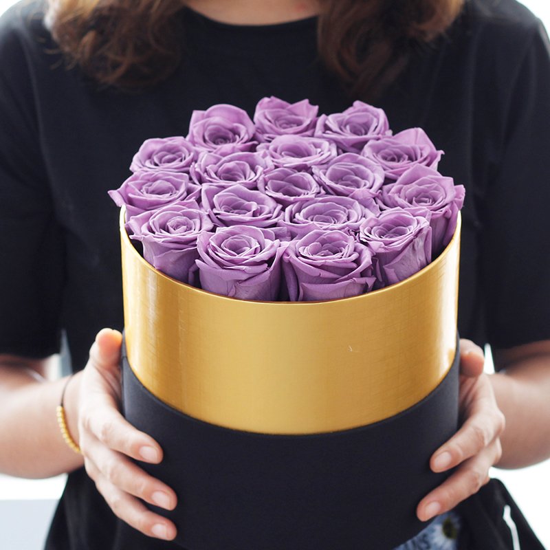 Best seller Valentines Mother Day Eternal Rose Preserved Rose Flowers Round gift boxes natural preserved flowers