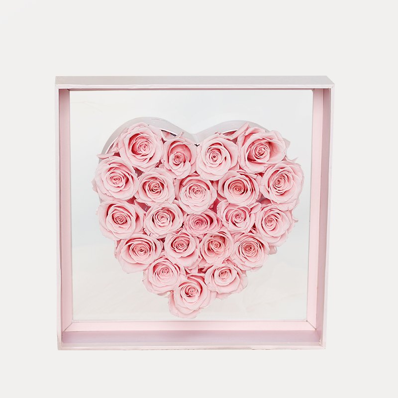 Exquisite design Super large heart Preserved Rose In Acrylic Luxury Gift Box For Valentine Wedding Confession and proposal