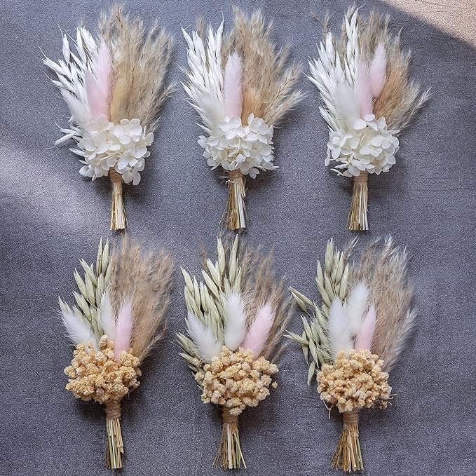Boho Dried Flower Bouquet Mini Wedding Handmade Dry Flowers Decor Men Floral Plant Flower Bridesmaid Child Gift Birthday Decor