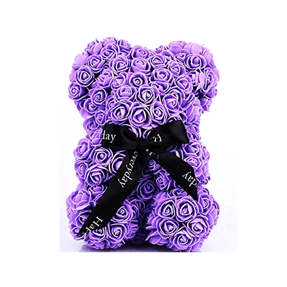 Best Selling Rose Teddy Bear 25cm with white Heart Beautiful Heart Rose Bear For Valentines Day Anniversary Gifts