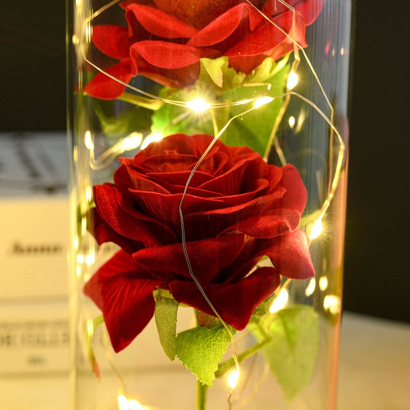 preserved roses glass dome led lights colors eternal rose preserved flower in glass dome for Valentine's Day Wedding