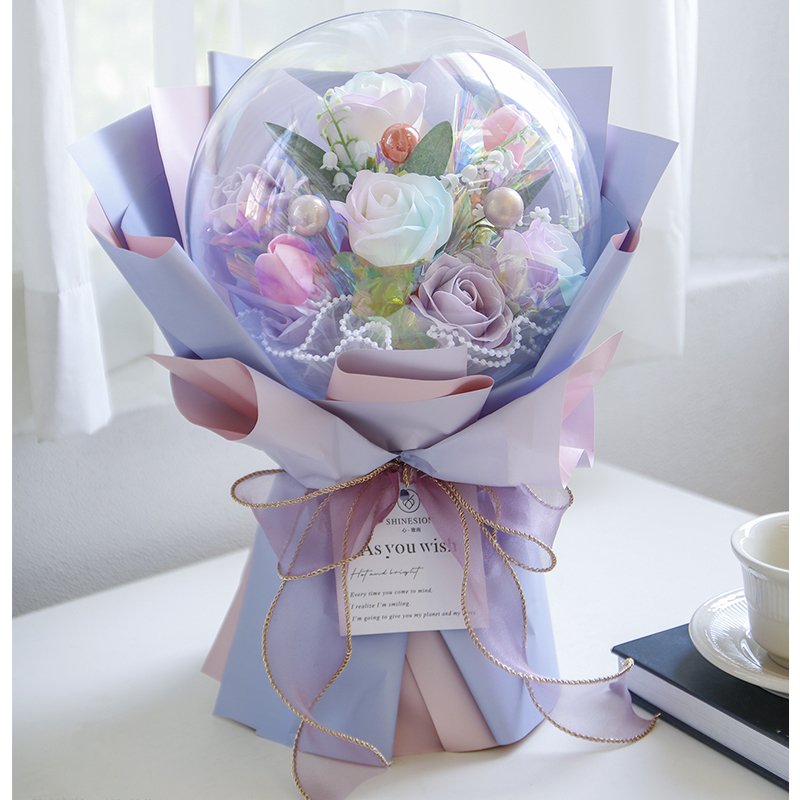 Transparent Acrylic Bobo Ball Flower Buquet Home Decoration Items