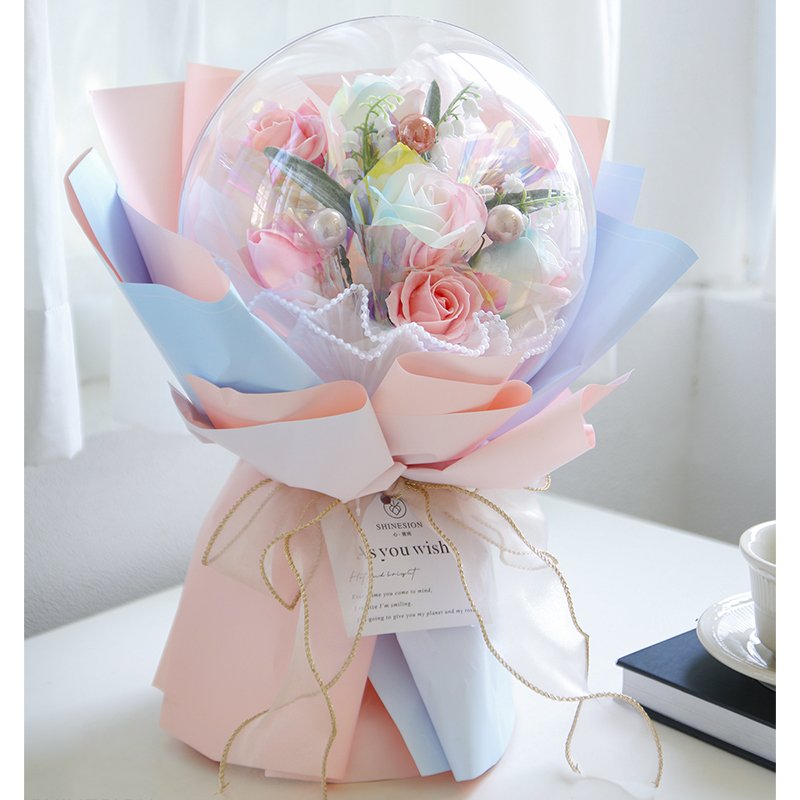 Transparent Acrylic Bobo Ball Flower Buquet Home Decoration Items