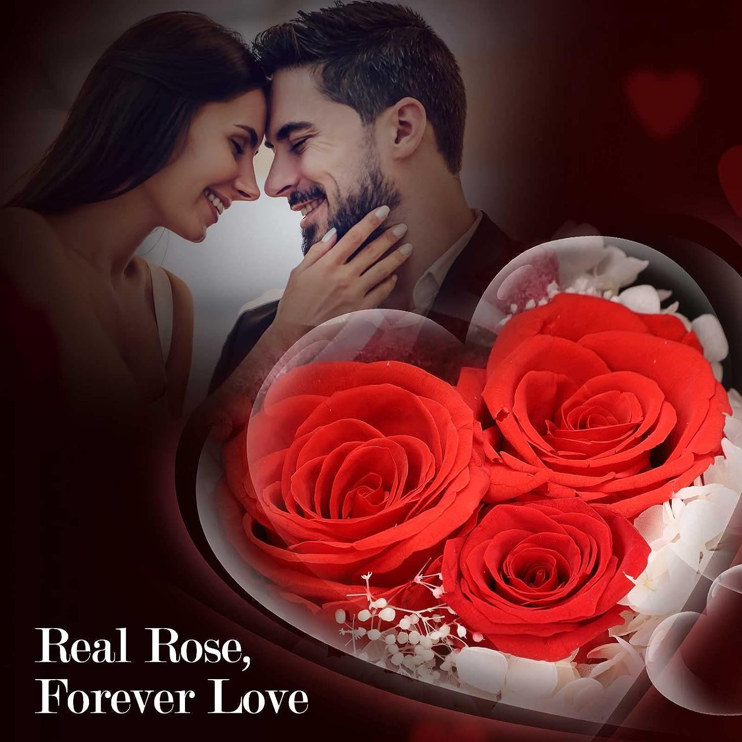 Christmas Valentines Day Gift Set Eternal Flower Roses Cute Bear Preserved Roses Jewelry Box with Necklace Gifts for Mom Women