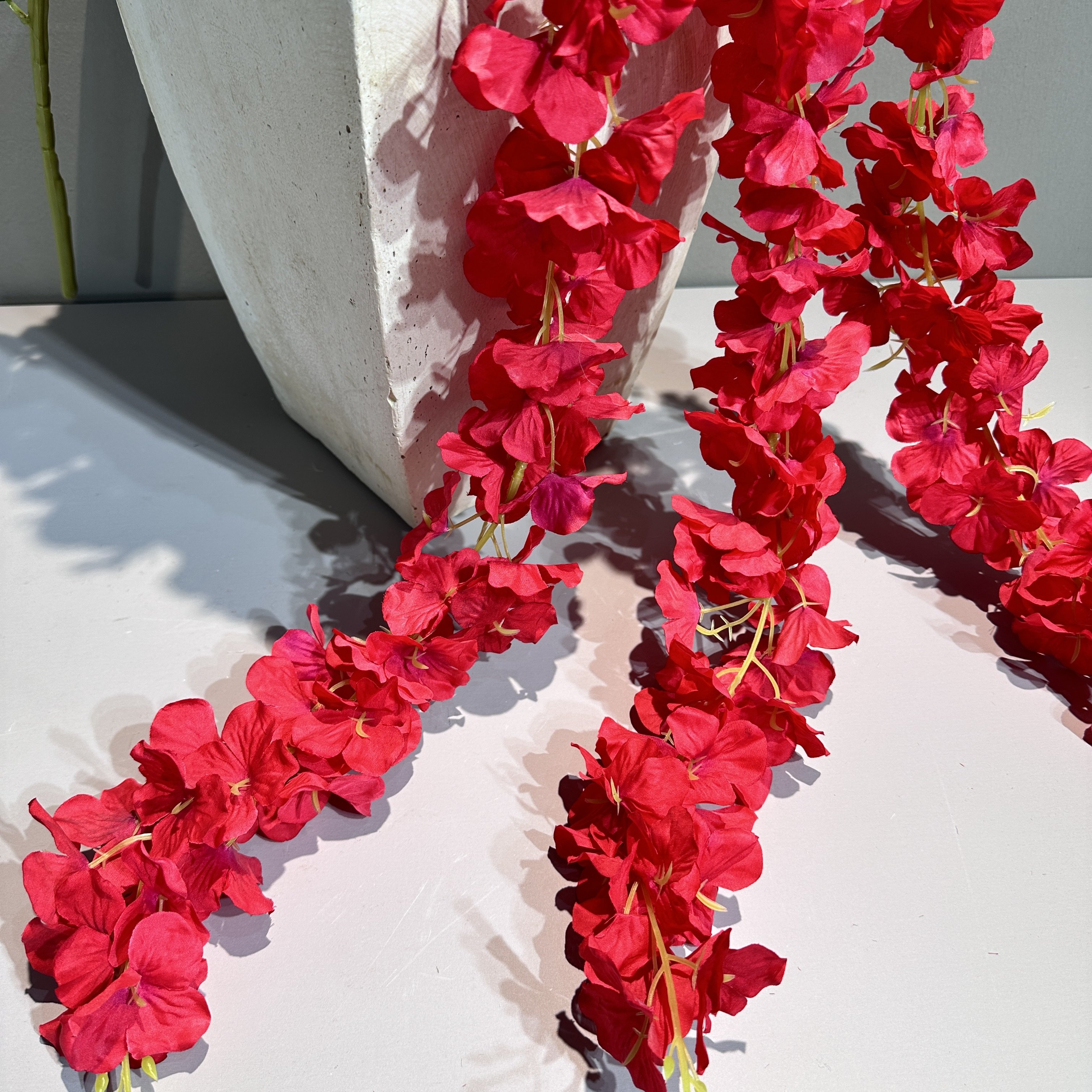 XHHY hanging vine long stem silk wisteria flowers garland artificial wisteria for garden wedding decoration