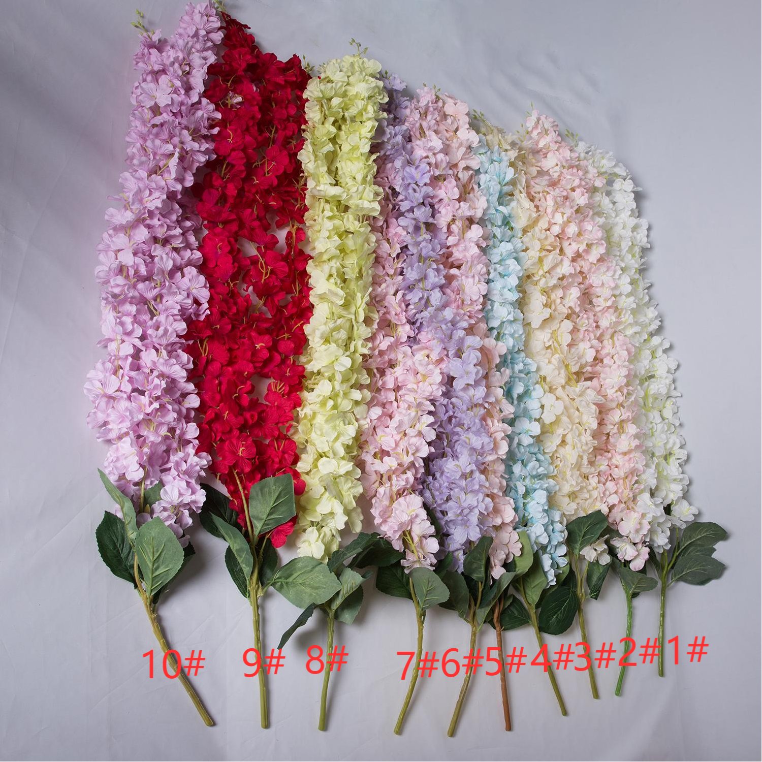 XHHY hanging vine long stem silk wisteria flowers garland artificial wisteria for garden wedding decoration