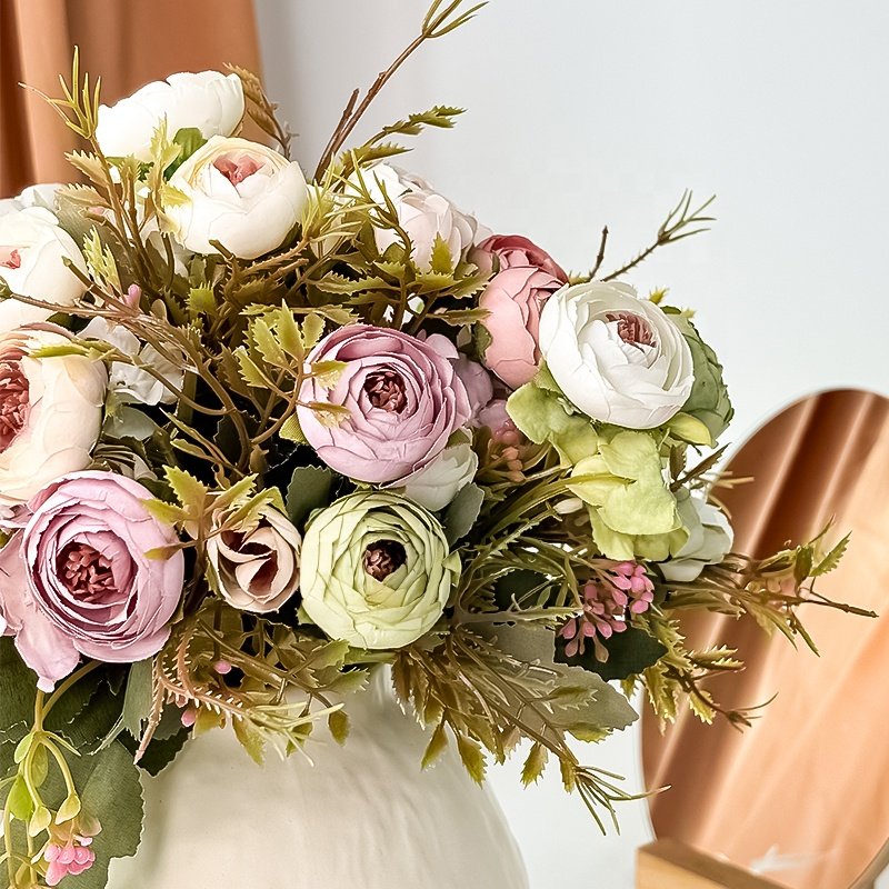 Decorative Flowers and Plants Centre De Table Mariage Flores Wed Artificial Flowers Carton Box Preserved Flowers & Plants 30 Cm