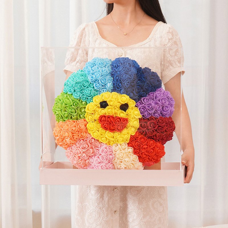 BLH Handmade 40cm Rose Sunflower With Box Artificial PE Flower Rose Mother's Day For Girlfriend Women Wife birthday Gif Best gift for Valentine's day