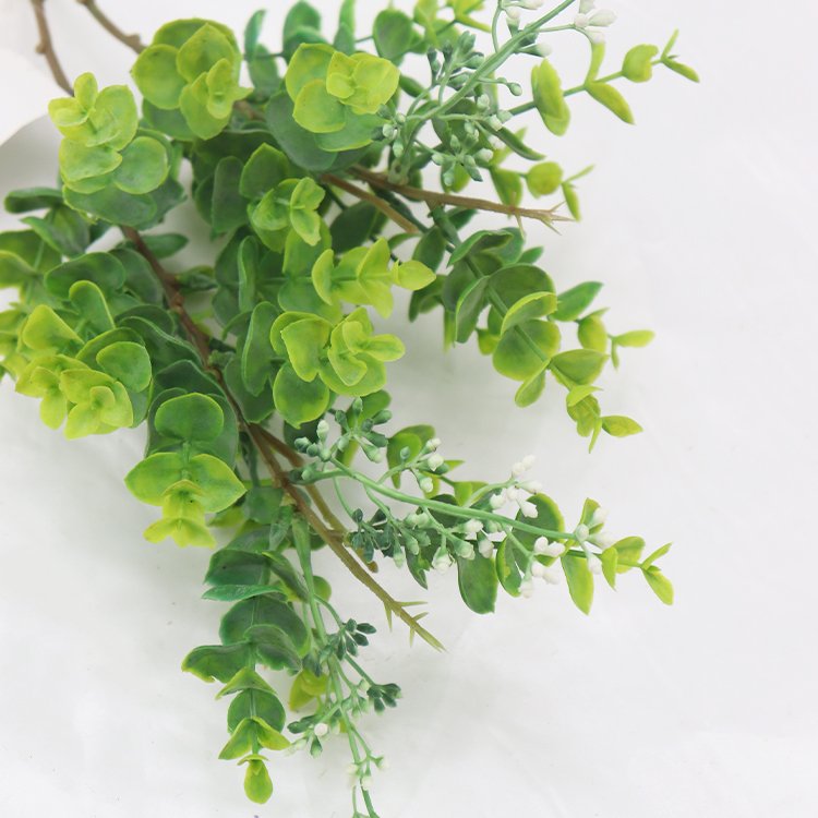 Newly Designed 63cm Artificial Two-Headed Eucalyptus Preserved Decorative Flowers & Plants for Hotel & Shopping Mall Decoration