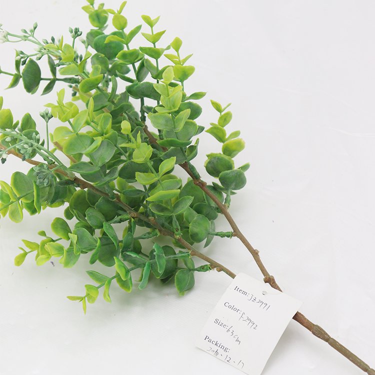 Newly Designed 63cm Artificial Two-Headed Eucalyptus Preserved Decorative Flowers & Plants for Hotel & Shopping Mall Decoration