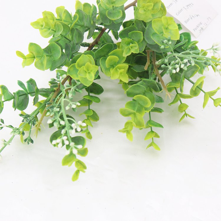 Newly Designed 63cm Artificial Two-Headed Eucalyptus Preserved Decorative Flowers & Plants for Hotel & Shopping Mall Decoration